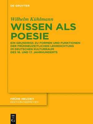 cover image of Wissen als Poesie